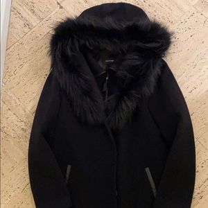Mackage Wool Coat with Genuine fur hood